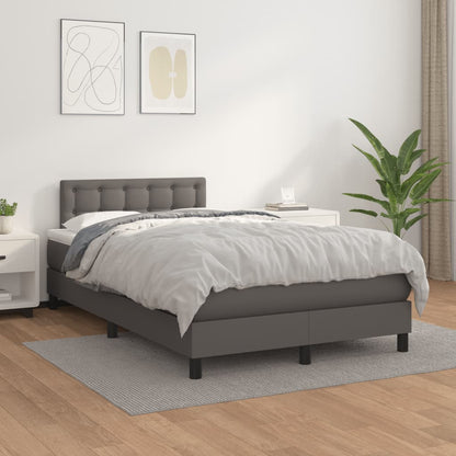 Boxspringbett Mit Matratze Kunstleder Grau