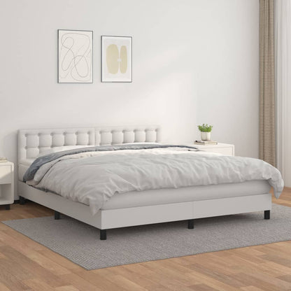 Boxspringbett Mit Matratze Kunstleder Weiß