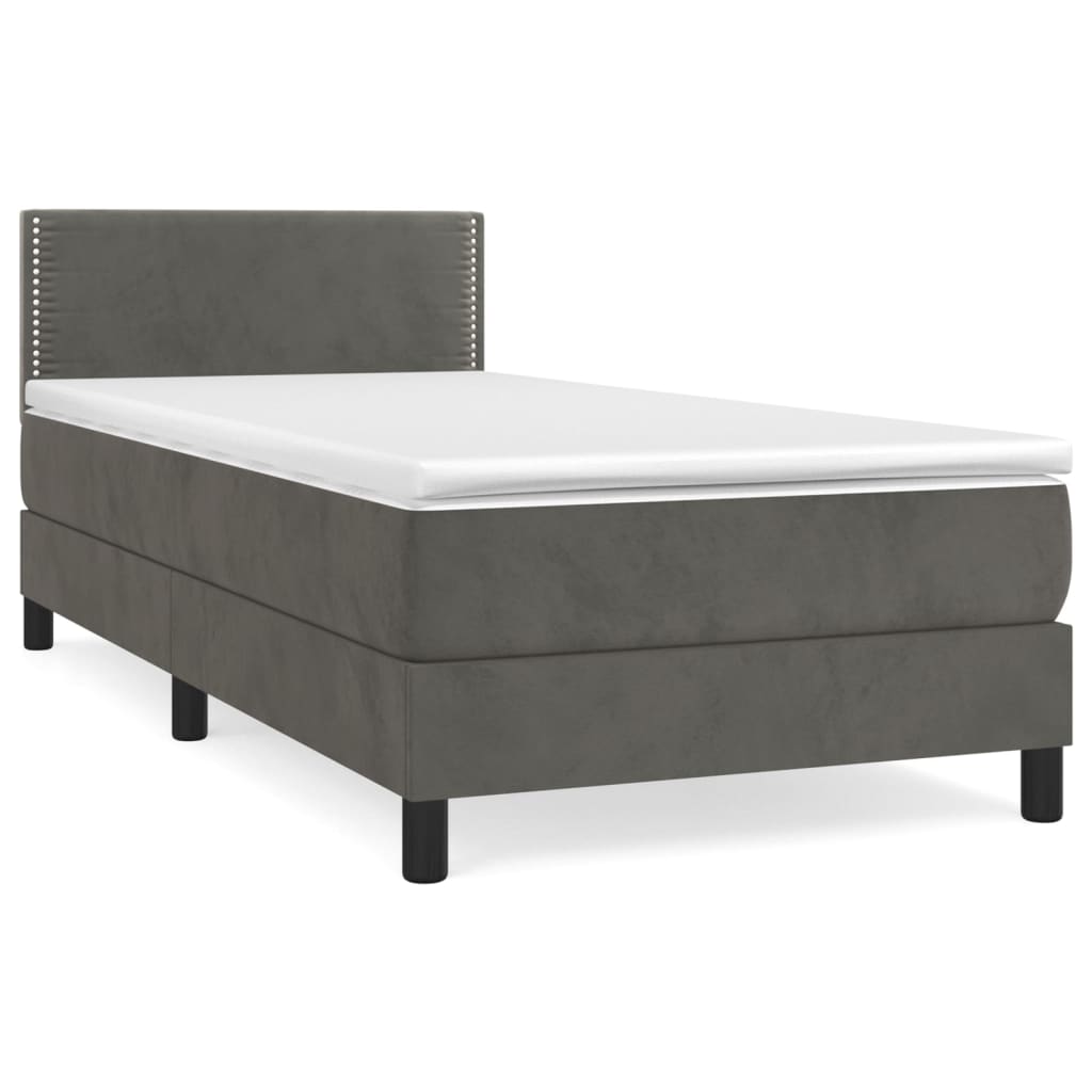 Boxspringbett Mit Matratze Samt Dunkelgrau