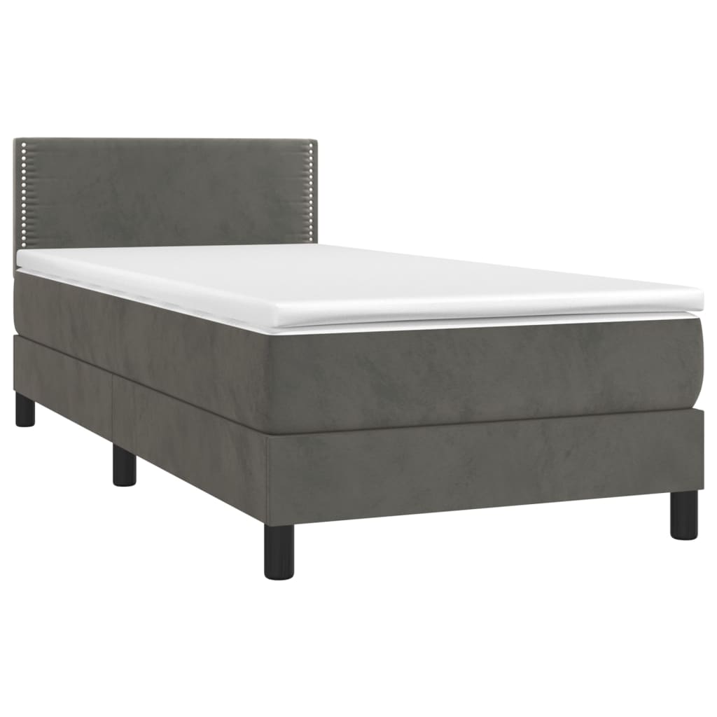 Boxspringbett Mit Matratze Samt Dunkelgrau