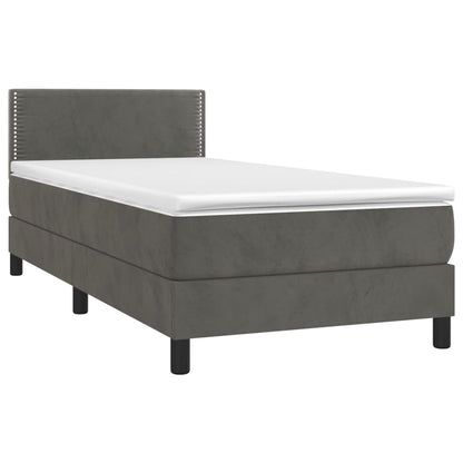 Boxspringbett Mit Matratze Samt Dunkelgrau
