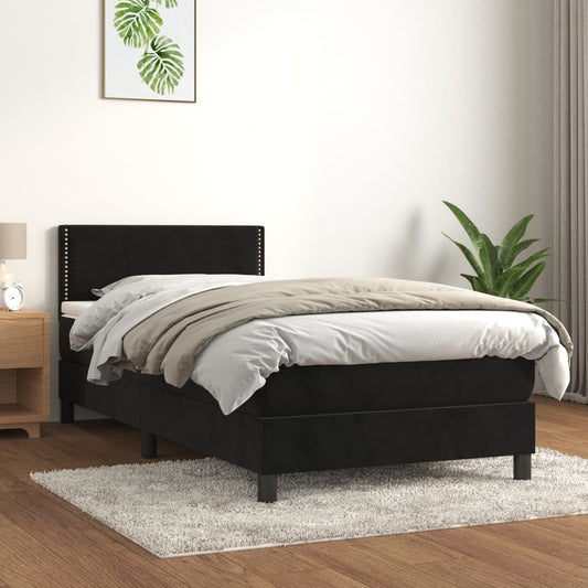 Boxspringbett Mit Matratze Samt Schwarz