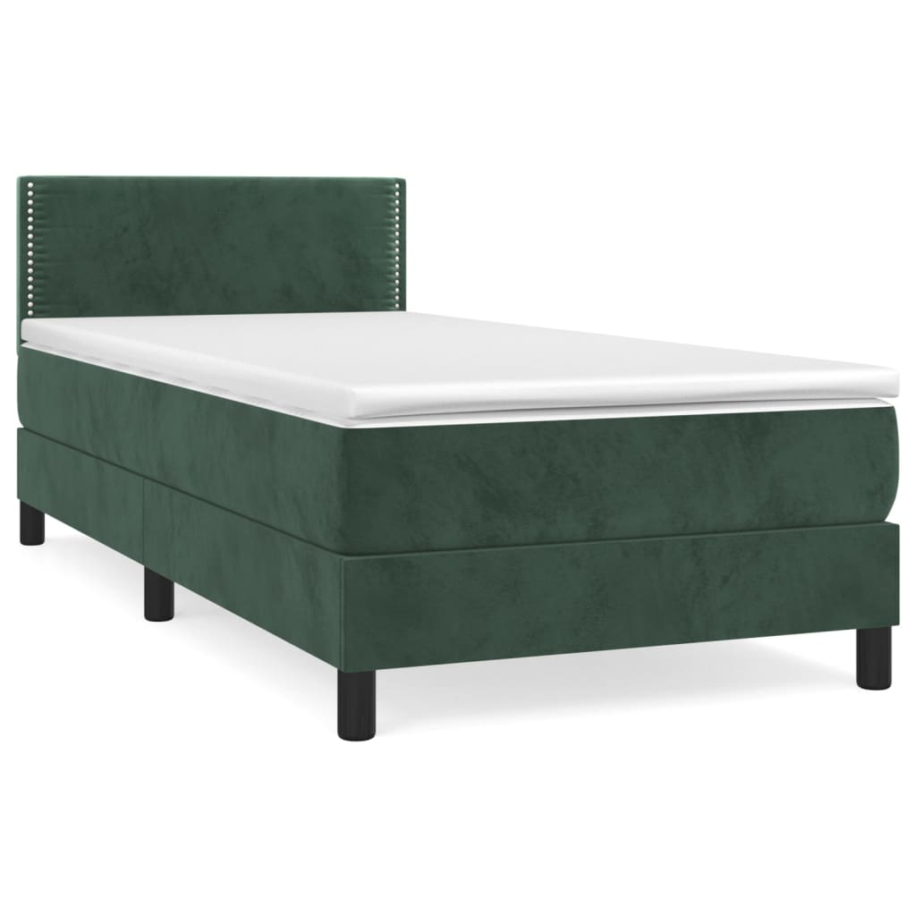 Boxspringbett Mit Matratze Samt Dunkelgrün