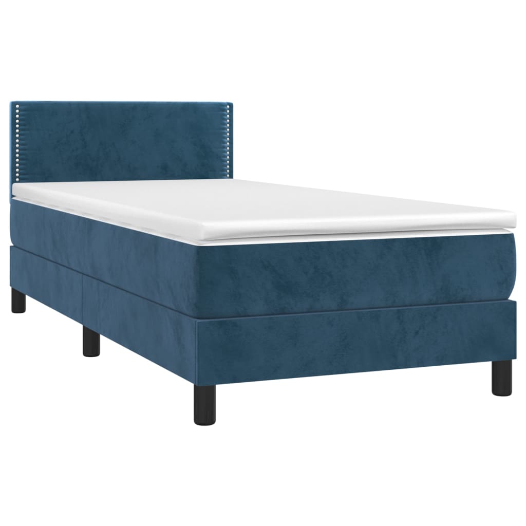 Boxspringbett Mit Matratze Samt Dunkelblau