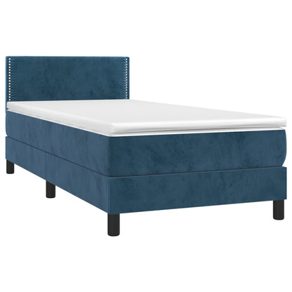 Boxspringbett Mit Matratze Samt Dunkelblau