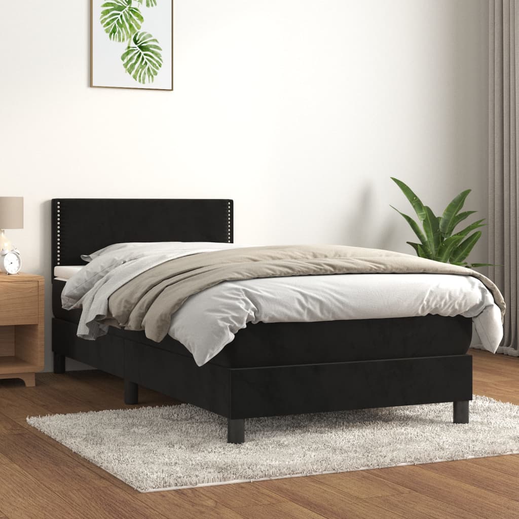 Boxspringbett Mit Matratze Samt Schwarz