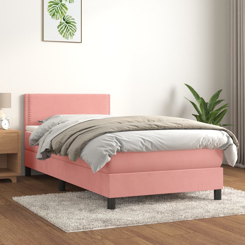 Boxspringbett Mit Matratze Samt Rosa