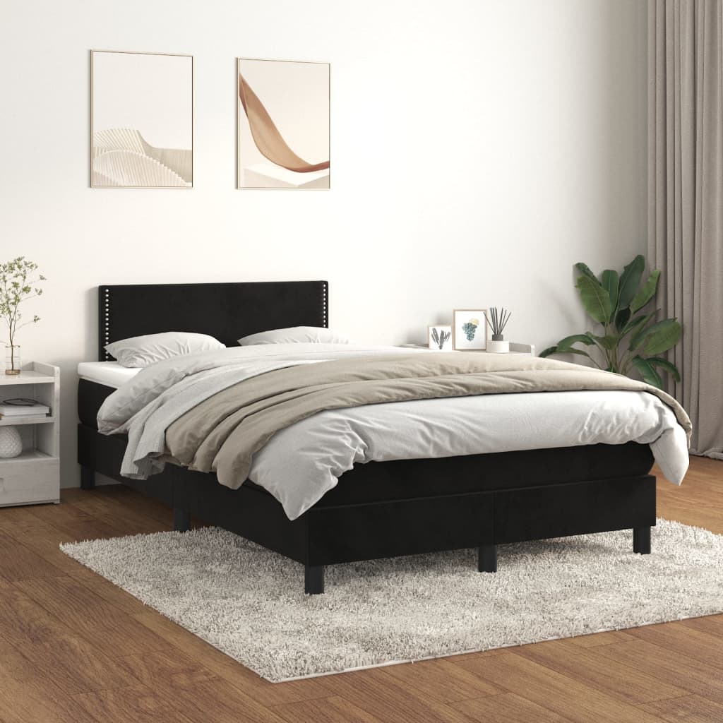 Boxspringbett Mit Matratze Samt Schwarz