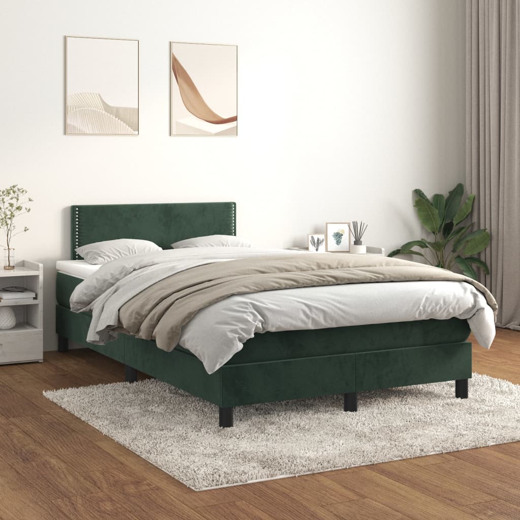 Boxspringbett Mit Matratze Samt Dunkelgrün