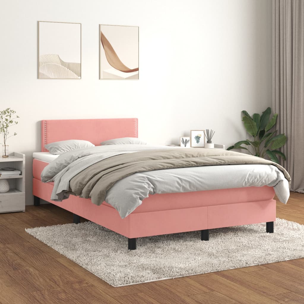 Boxspringbett Mit Matratze Samt Rosa