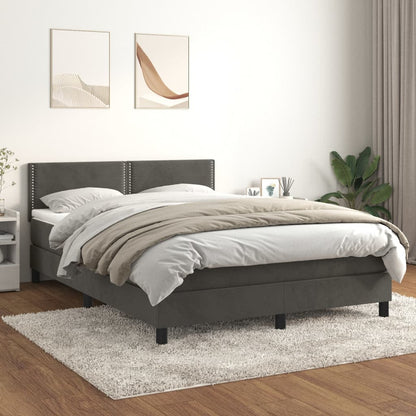 Boxspringbett Mit Matratze Samt Dunkelgrau