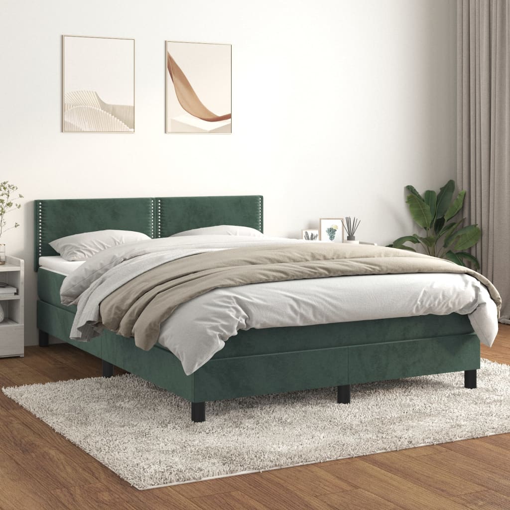 Boxspringbett Mit Matratze Samt Dunkelgrün