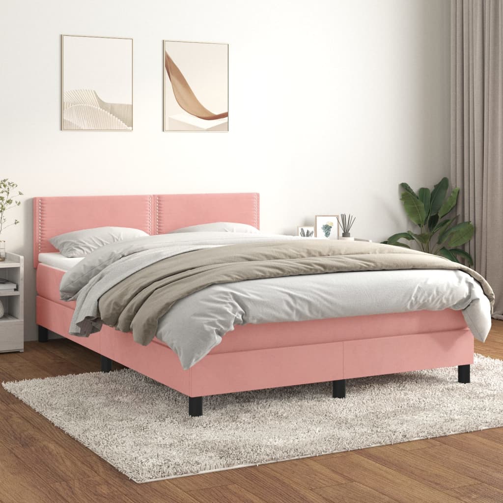 Boxspringbett Mit Matratze Samt Rosa