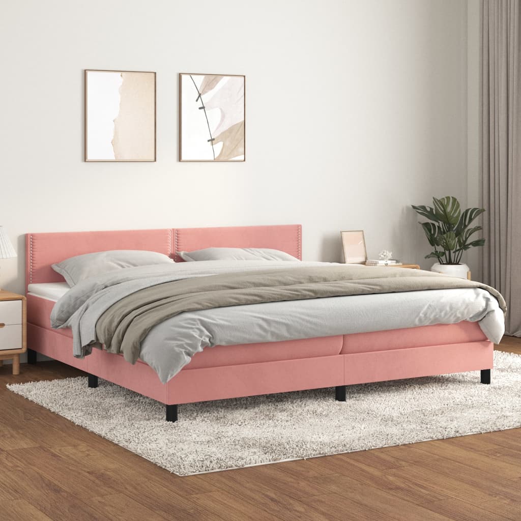 Boxspringbett Mit Matratze Samt Rosa