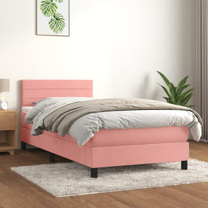 Boxspringbett Mit Matratze Samt Rosa