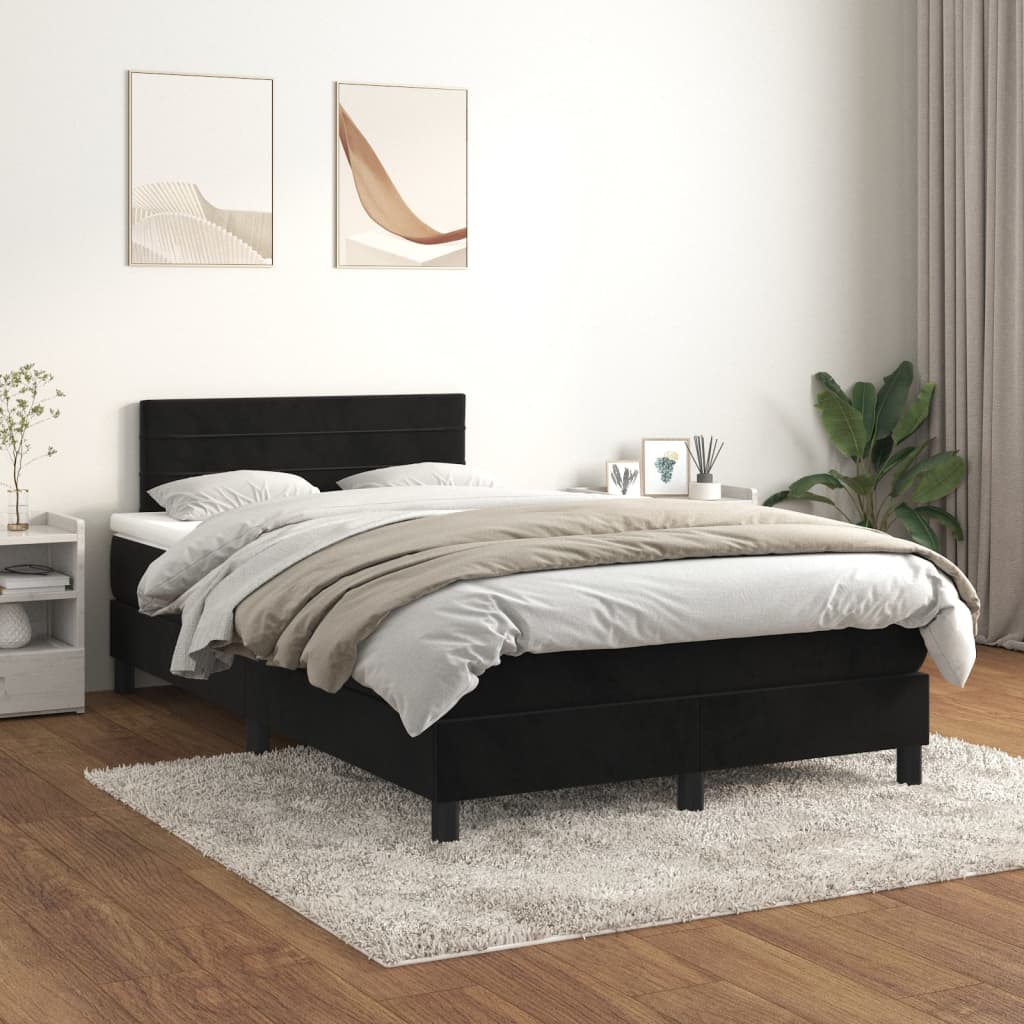Boxspringbett Mit Matratze Samt Schwarz