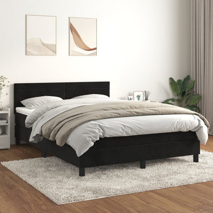 Boxspringbett Mit Matratze Samt Schwarz