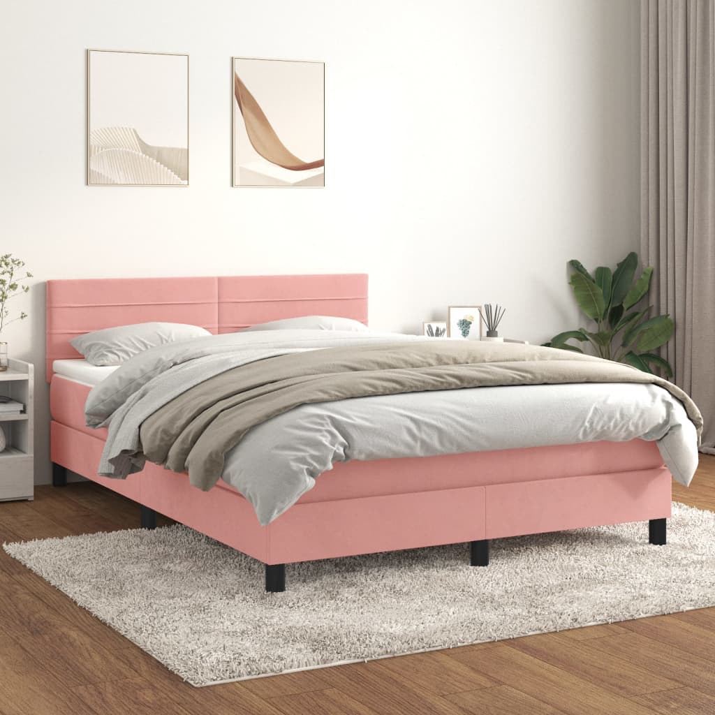 Boxspringbett Mit Matratze Samt Rosa