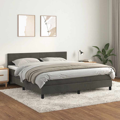 Boxspringbett Mit Matratze Samt Dunkelgrau