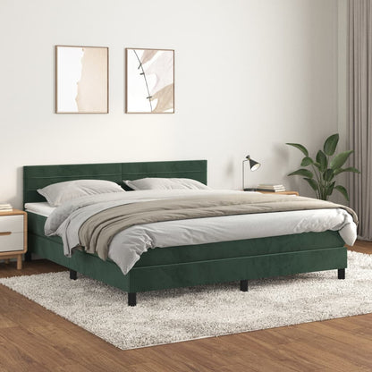Boxspringbett Mit Matratze Samt Dunkelgrün
