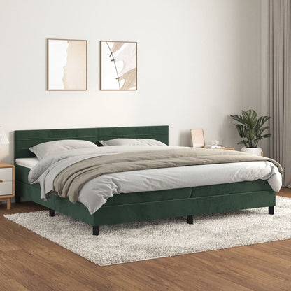 Boxspringbett Mit Matratze Samt Dunkelgrün