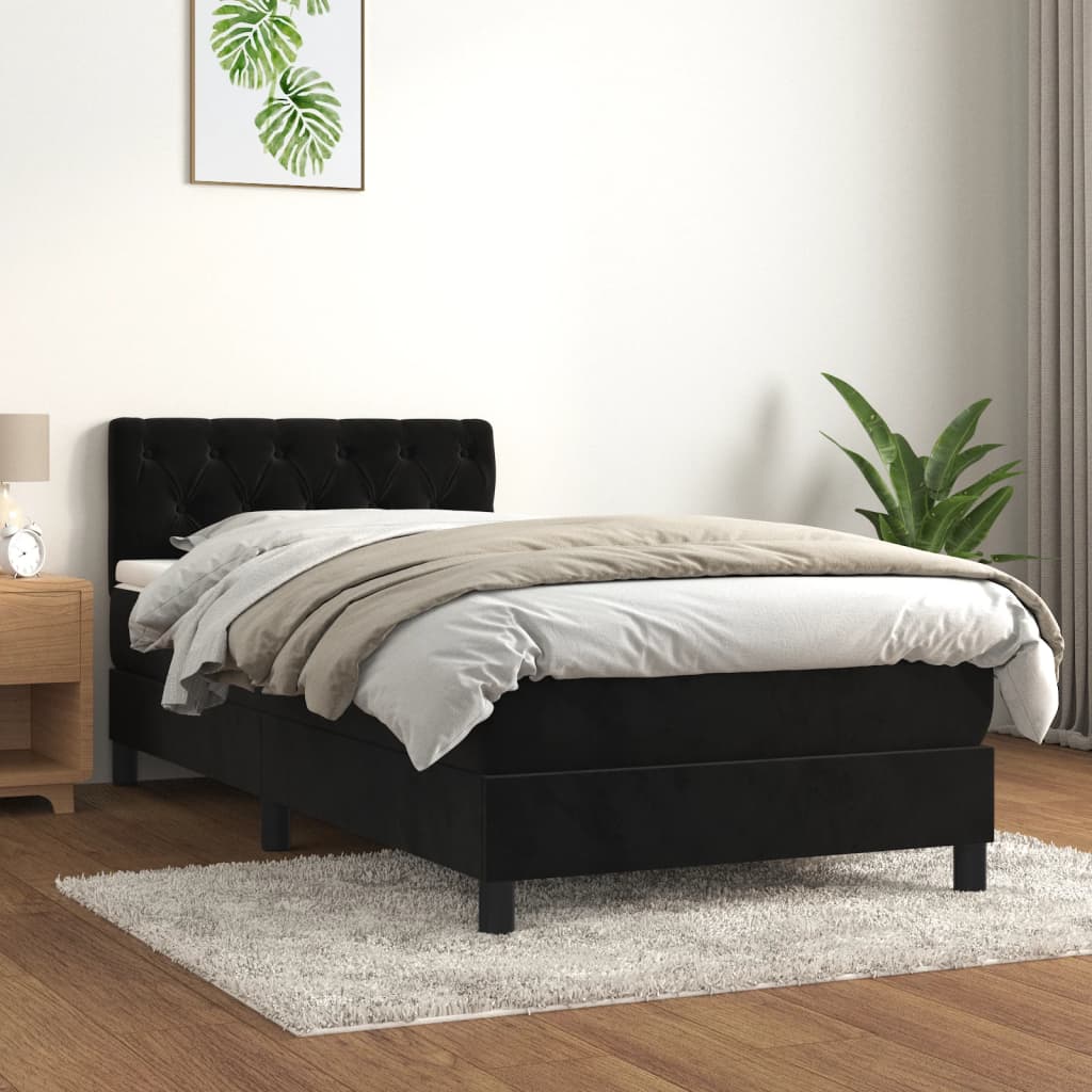 Boxspringbett Mit Matratze Samt Schwarz