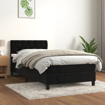 Boxspringbett Mit Matratze Samt Schwarz