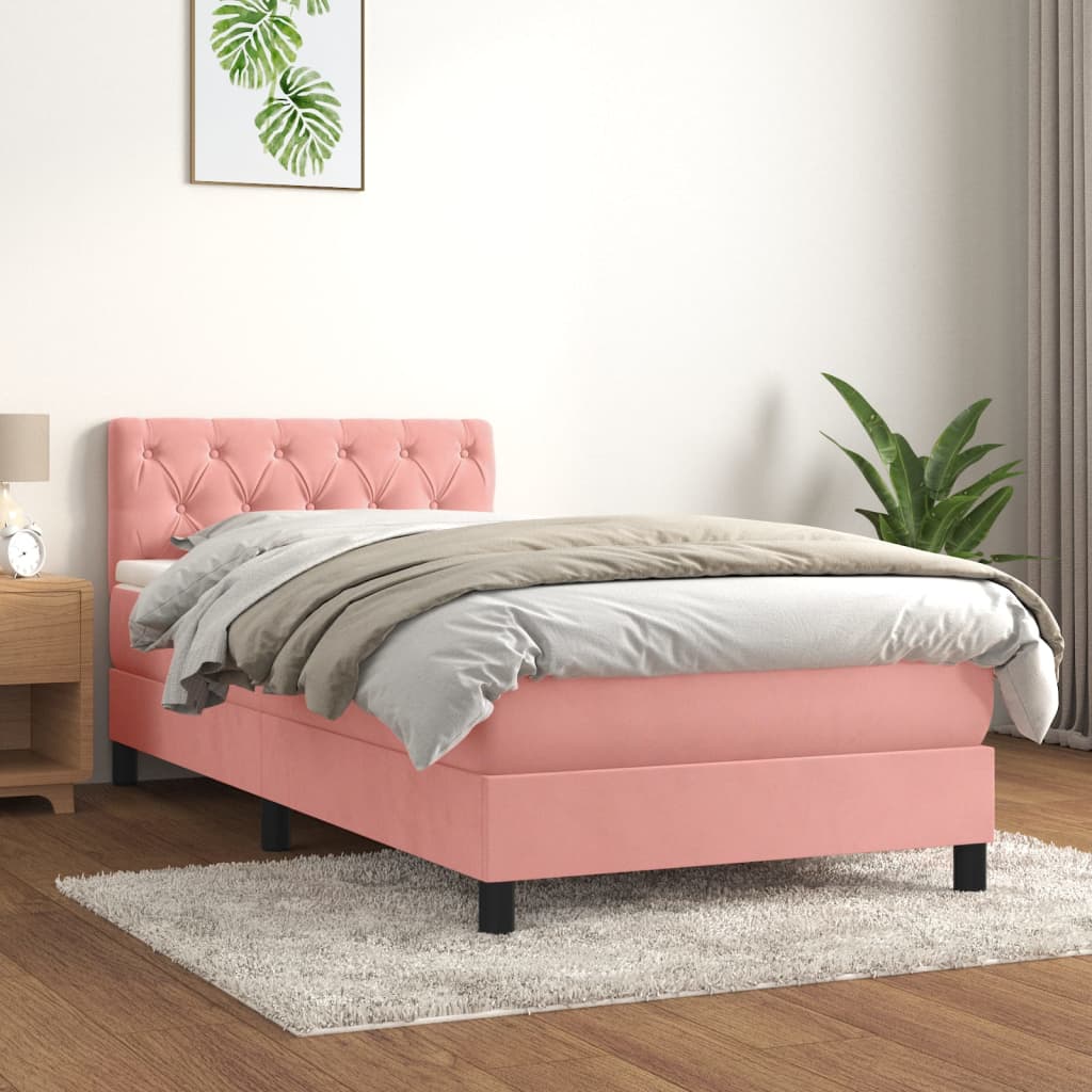 Boxspringbett Mit Matratze Samt Rosa