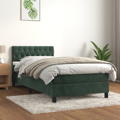 Boxspringbett Mit Matratze Samt Dunkelgrün
