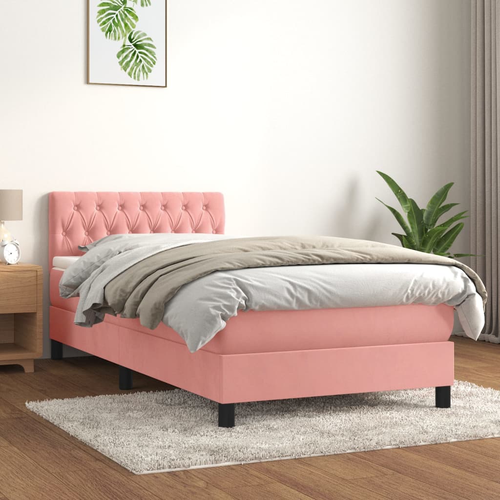 Boxspringbett Mit Matratze Samt Rosa