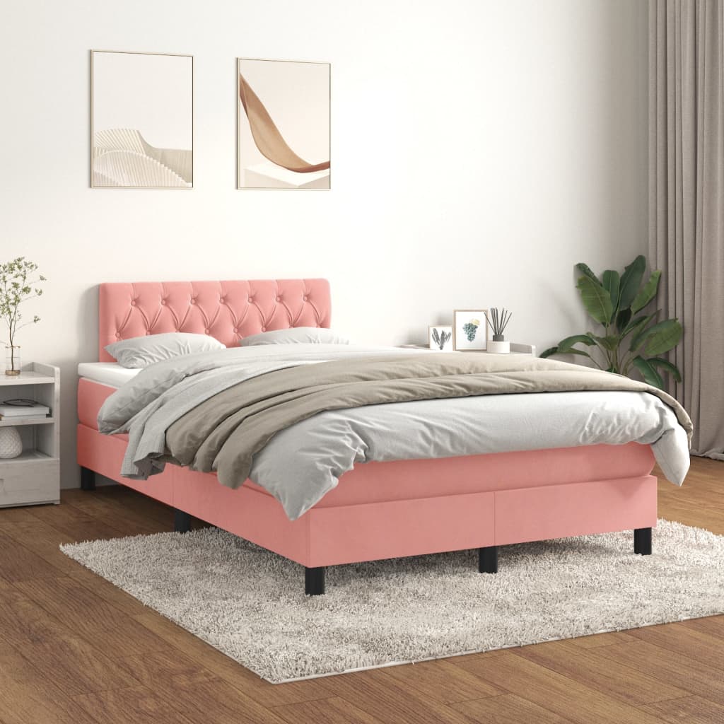 Boxspringbett Mit Matratze Samt Rosa