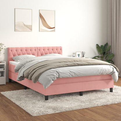 Boxspringbett Mit Matratze Samt Rosa