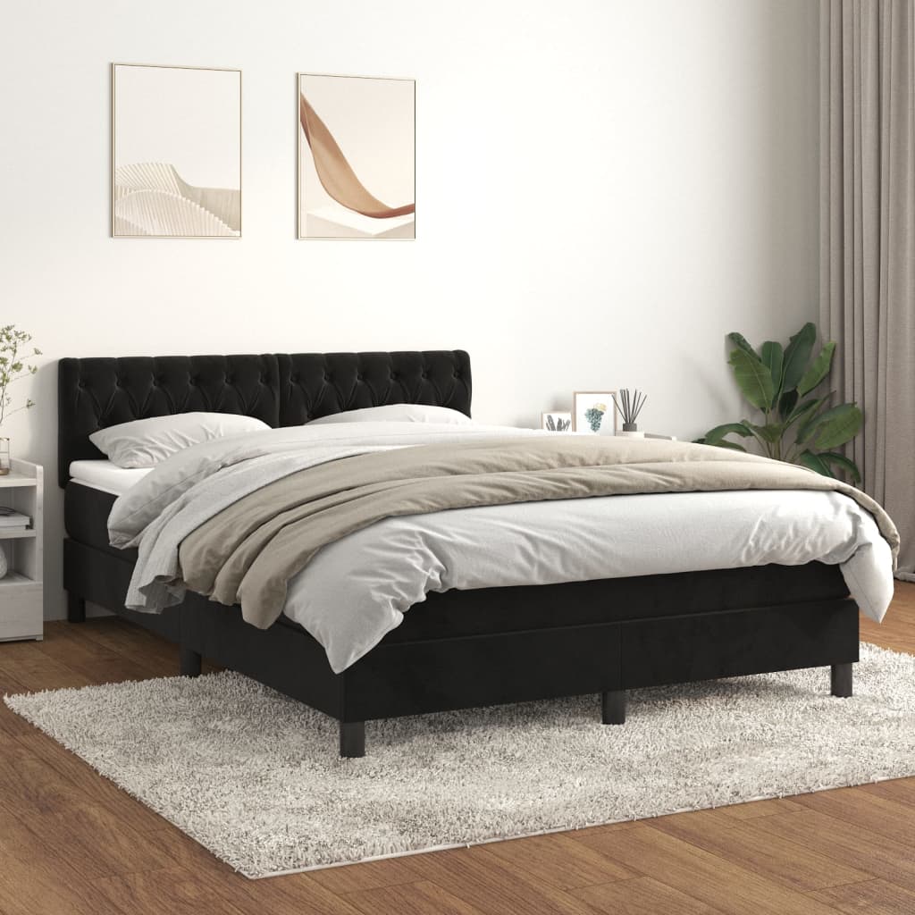 Boxspringbett Mit Matratze Samt Schwarz