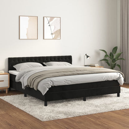 Boxspringbett Mit Matratze Samt Schwarz