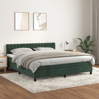 Boxspringbett Mit Matratze Samt Dunkelgrün