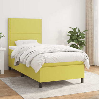 Boxspringbett Mit Matratze Stoff Grün