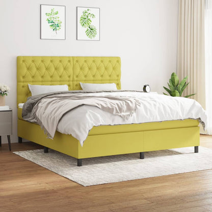 Boxspringbett Mit Matratze Stoff Grün
