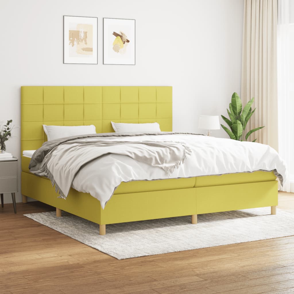 Boxspringbett Mit Matratze Stoff Grün