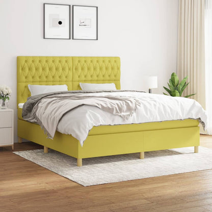 Boxspringbett Mit Matratze Stoff Grün