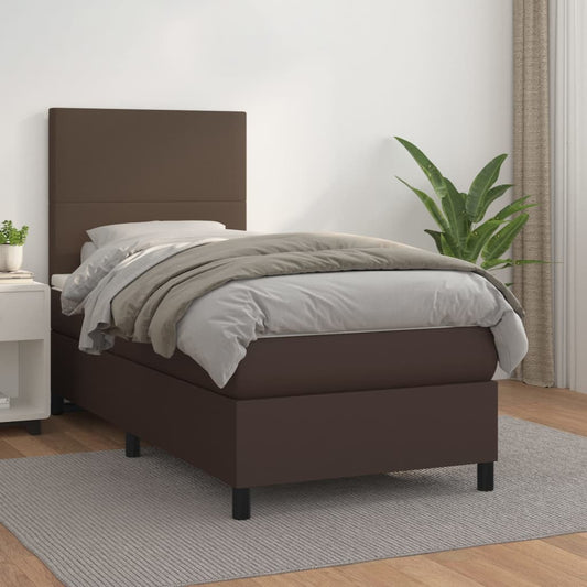 Boxspringbett Mit Matratze Kunstleder Braun