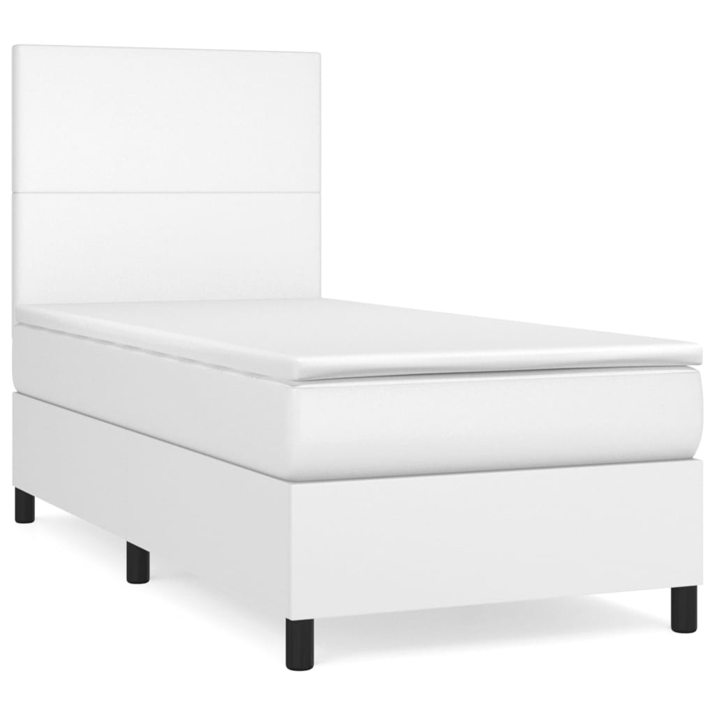 Boxspringbett Mit Matratze Kunstleder Weiß
