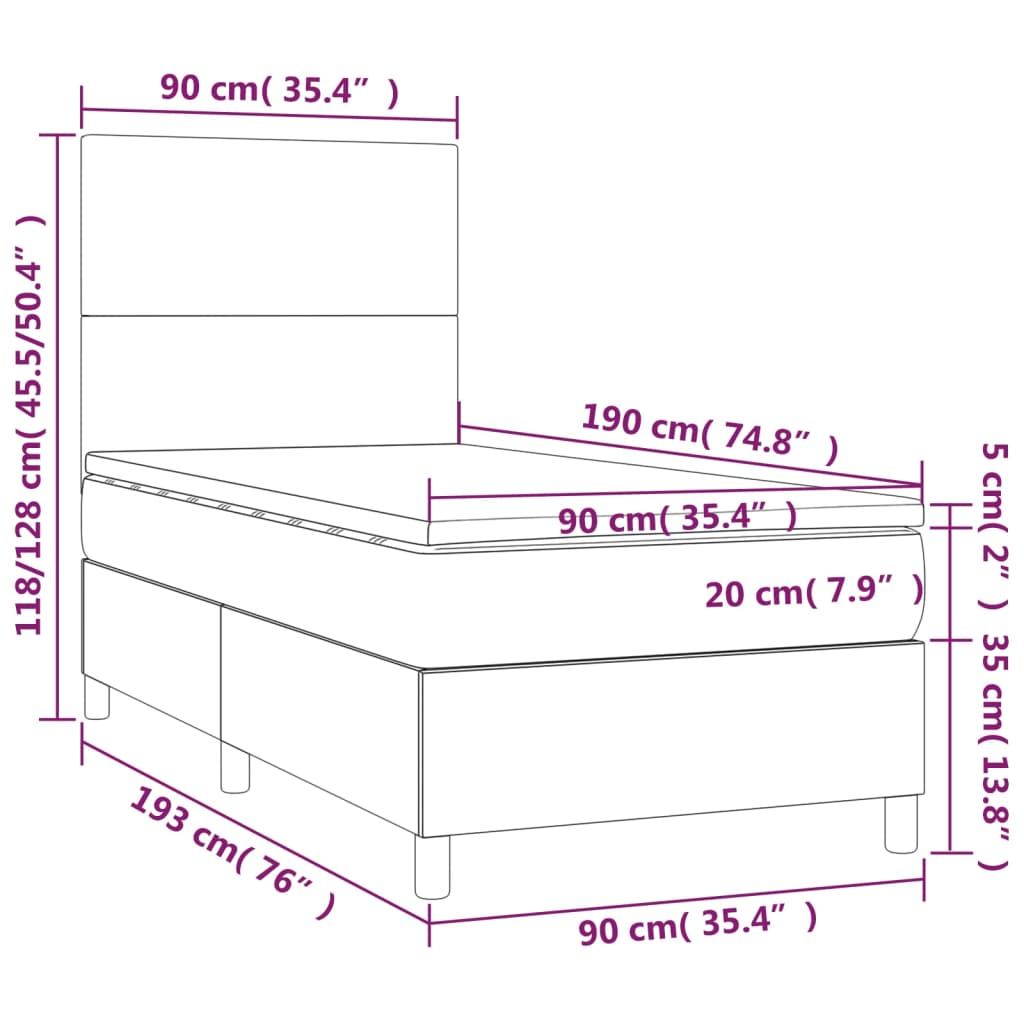 Boxspringbett Mit Matratze Kunstleder Weiß