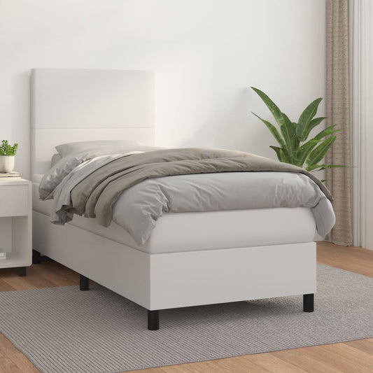 Boxspringbett Mit Matratze Kunstleder Weiß