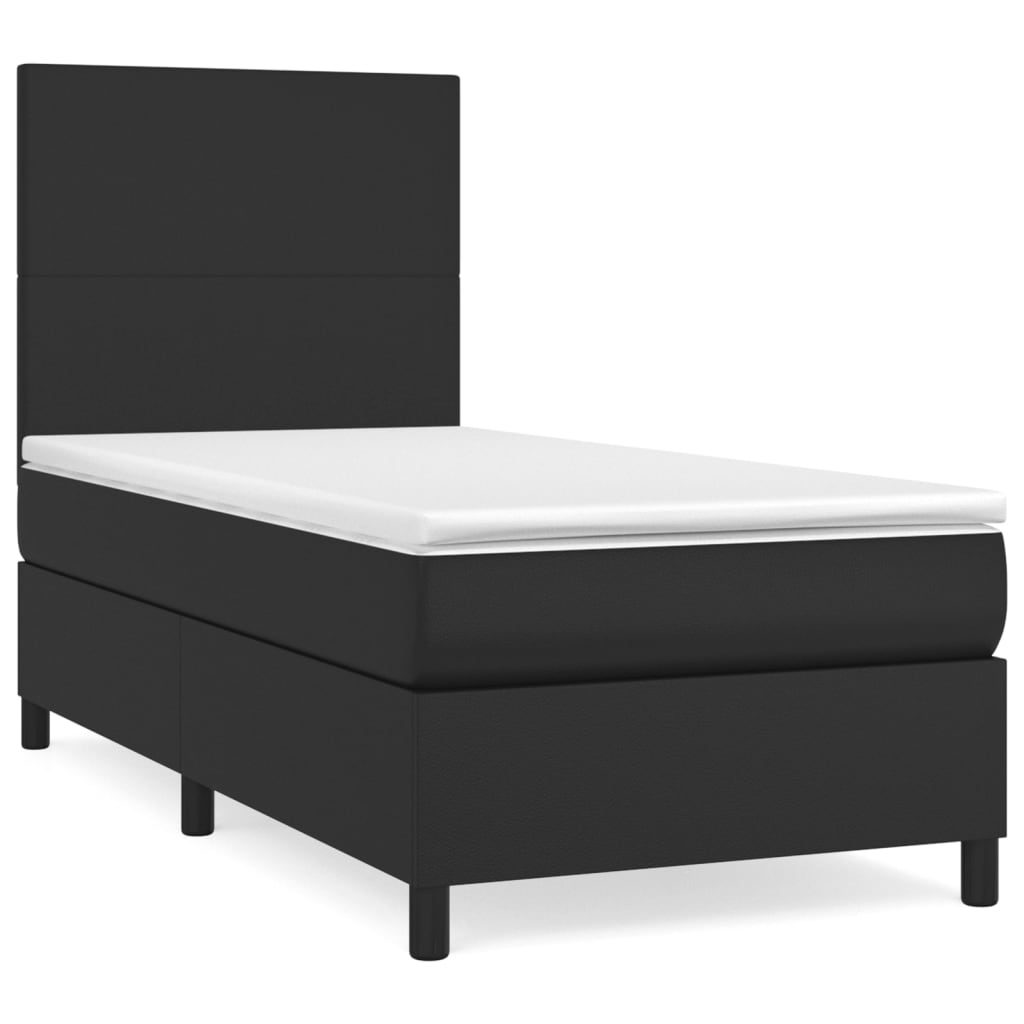 Boxspringbett Mit Matratze Kunstleder Schwarz