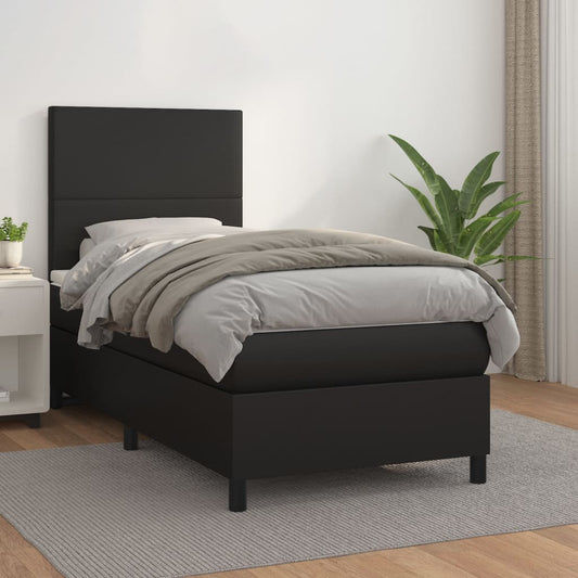 Boxspringbett Mit Matratze Kunstleder Schwarz