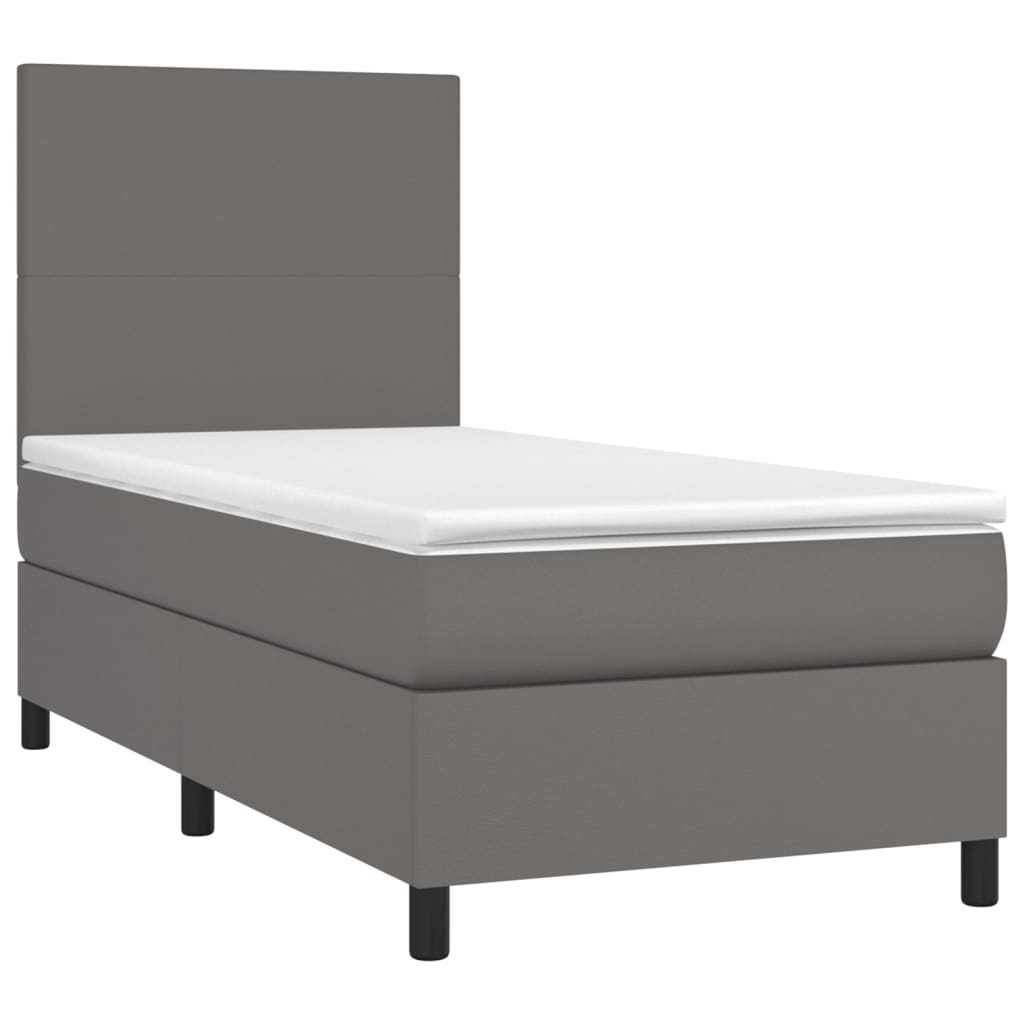 Boxspringbett Mit Matratze Kunstleder Grau