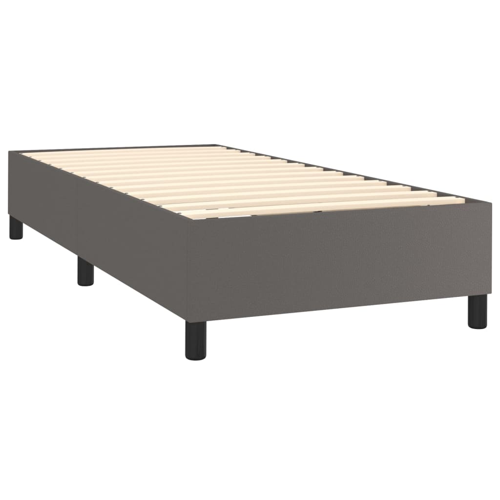 Boxspringbett Mit Matratze Kunstleder Grau
