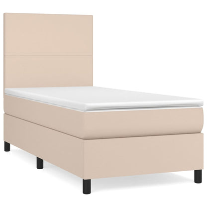 Boxspringbett Matratze -Braun 100X200Cm Kunstleder Cappuccino