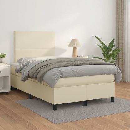 Boxspringbett Mit Matratze Kunstleder Creme
