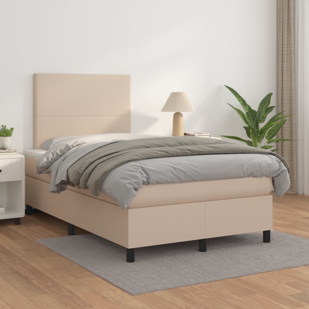 Boxspringbett Matratze -Braun 100X200Cm Kunstleder Cappuccino